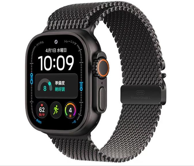 Apple Watch Ultra 4 GPS+Cellular 49mm ブラック/チタニウムミラネーゼループ S