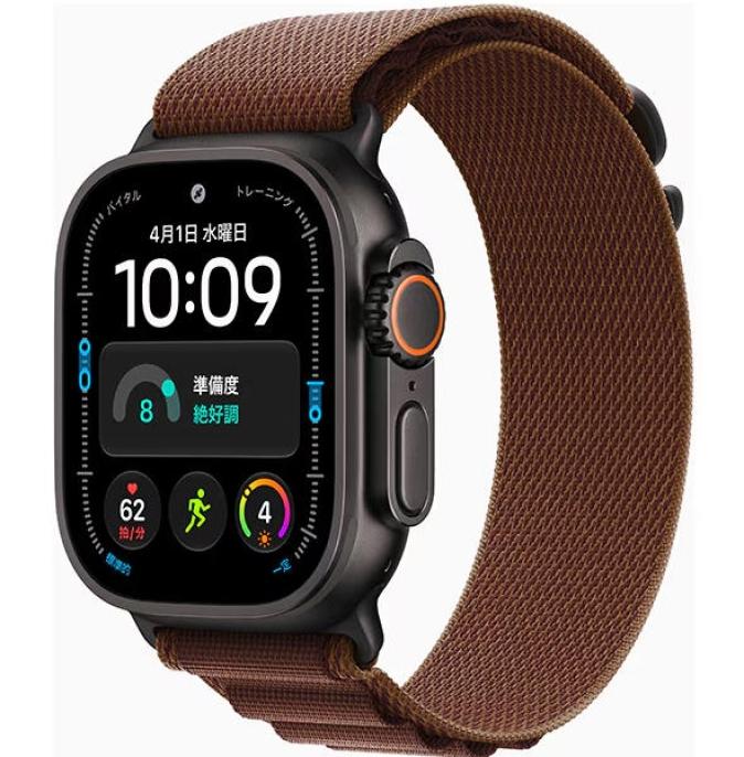 Apple Watch Ultra 4 GPS+Cellular 49mm ブラック/バーガンディアルパインループ L